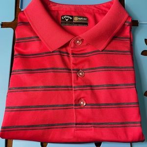 Callaway Golf Shirt Light Red with Stripes